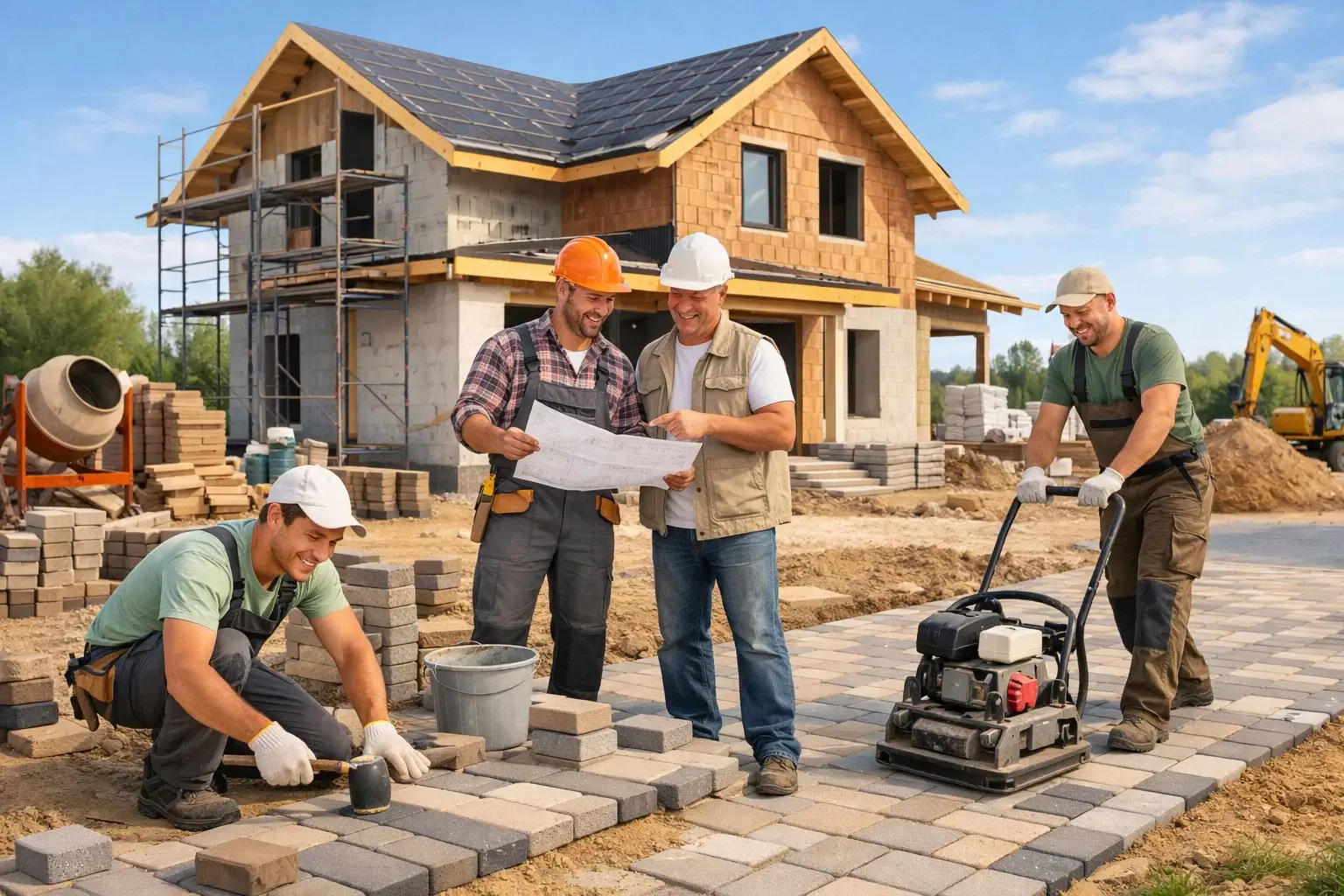 благоустройство участка вокруг строящегося дома