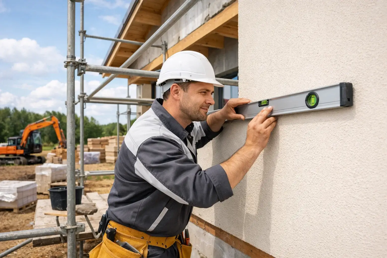 фасадные работы и выравнивание стен частного дома